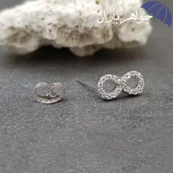 گوشواره نقره میخی مدل بی نهایت کد GO_1069