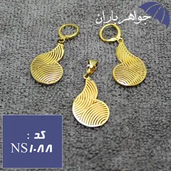 نیم ست استیل طلایی زنانه کد NS_1088