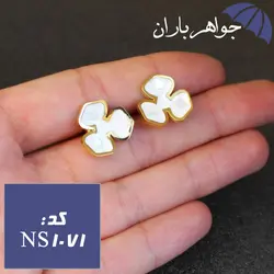 نیم ست استیل طلایی مدل گل کد NS_1071