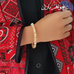 دستبند صدف مهره ای اصل خوشرنگ D3135