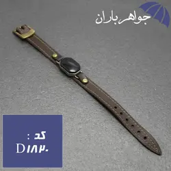 دستبند عقیق سیاه اصل چرمی کد D_1820