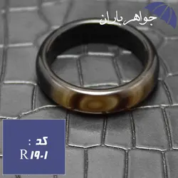 حلقه عقیق سیاه طرح دار کد R_1901