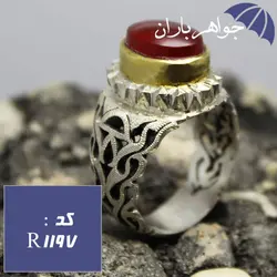 انگشتر عقیق یمنی مردانه فاخر دست ساز کد R_1197