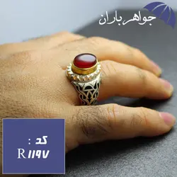 انگشتر عقیق یمنی مردانه فاخر دست ساز کد R_1197