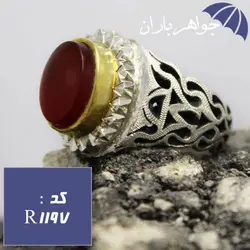 انگشتر عقیق یمنی مردانه فاخر دست ساز کد R_1197