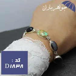 دستبند نقره چندجواهر اصل ام البنین دست ساز کد D_1838
