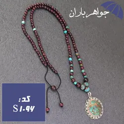 سینه ریز فیروزه و یاقوت با آویز گردنی نقره فیروزه نیشابوری اصل فاخر کد S_1096