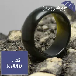حلقه عقیق سبز پهن کد R_1987