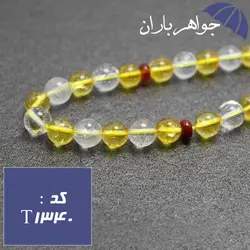 تسبیح سیترین و کریستال کوارتز اصل 33 دانه خوشرنگ کد T_1340