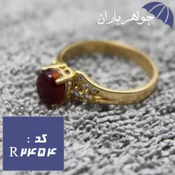 انگشتر عقیق قرمز زنانه طلاروس کد R_2454