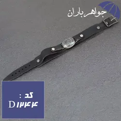 دستبند حدید عین علی و ستاره سلیمان پشت و رو کد D_1244