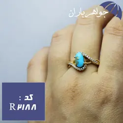 انگشتر طلاروس فیروزه نیشابوری اصل زنانه خوشرنگ کد R_2188