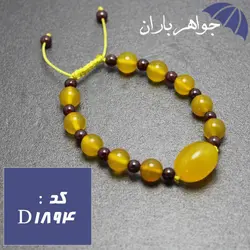 دستبند عقیق شرف الشمس و یاقوت گارنت اصل کد D_1894