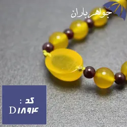 دستبند عقیق شرف الشمس و یاقوت گارنت اصل کد D_1894