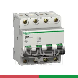 قیمت و خرید فیوز مينياتوری اشنایدر چهار پل 40 آمپر 6KA موتوری AC | راستان کالا