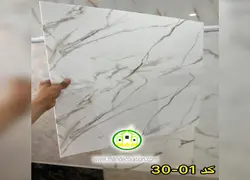 ماربل فوم پشت چسبدار طرح کاشی سفید طوسی کد:01-30