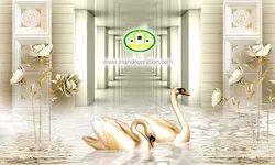 پوستردیواری گل طلایی سه بعدی کد 00500