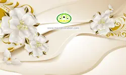 پوستردیواری گل طلایی سه بعدی کد 5036