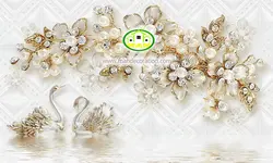 پوستردیواری گل طلایی سه بعدی کد 12157