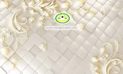 پوستردیواری گل طلایی سه بعدی کد v12196