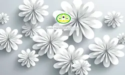 پوستردیواری سه بعدی گل طوسی کد 12283