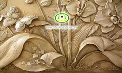 پوستردیواری گل خاکی رنگ 12001