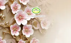 پوستردیواری گلهای صورتی رنگ 12006