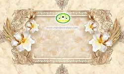 پوستردیواری گل طلایی سه بعدی  کد 5079