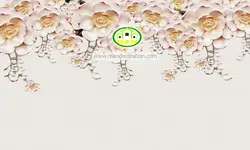 پوستردیواری گچبری گلهای طلایی رنگ 12013