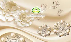 پوستردیواری گل طلایی سه بعدی کد v12219