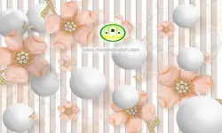 پوستردیواری گل صورتی سه بعدی توپ توپی کد v12152