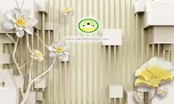 پوستردیواری گل طلایی سه بعدی  کد 5025