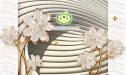 پوستردیواری گل طلایی سه بعدی کد 5092