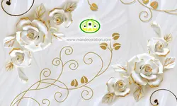 پوستردیواری گل طلایی سه بعدی کد 12031