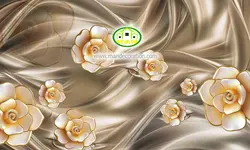 پوستردیواری گل طلایی سه بعدی کد 12032