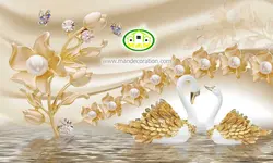 پوستردیواری گل طلایی سه بعدی کد 12041