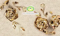 پوستردیواری گل طلایی سه بعدی کد 12044