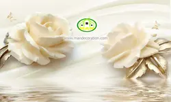 پوستردیواری گل طلایی سه بعدی کد 12112