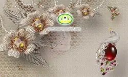 پوستردیواری گل طلایی سه بعدی کد 12140