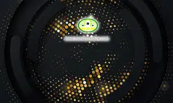 پوستردیواری سه بعدی دایره مشکی و نقاط طلایی کد 5243