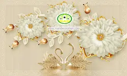 پوستردیواری گل طلایی سه بعدی کد 12179