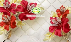 پوستردیواری گل قرمز سه بعدی کد 5065