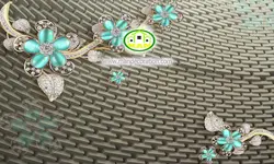 پوستردیواری گل آبی سه بعدی کد 5069