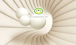 پوستردیواری توپ سه بعدی کرم رنگ کد 12293
