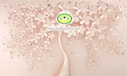پوستردیواری گل صورتی سه بعدی کد 5061