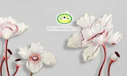 پوستردیواری گل صورتی سه بعدی کد 12151