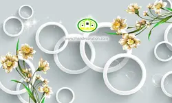 پوستردیواری سه بعدی گل  کد v12164