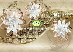 پوستردیواری گل طلایی سه بعدی کد13041