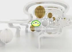 پوستردیواری توپ طلایی سه بعدی کد 13058