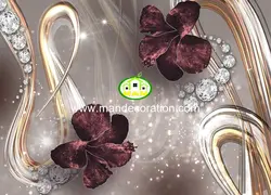 پوستردیواری گل قرمز سه بعدی کد 13059